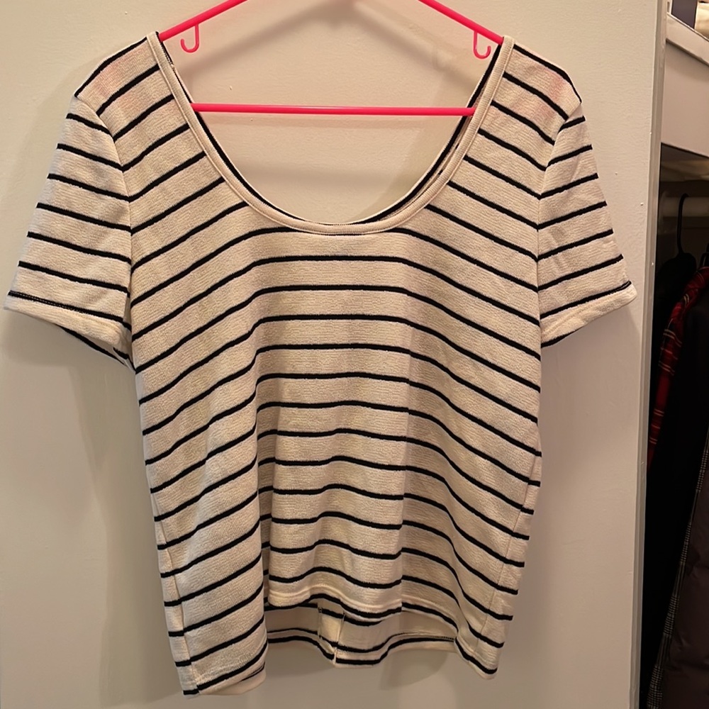 Torrid Striped Button Tee - Picture 3 of 5
